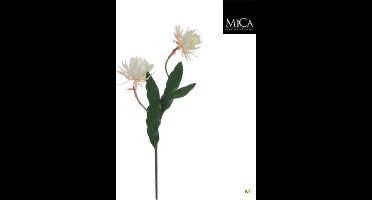 Mica Decorations 2 stuks Cactus bloem rozewit L120cm