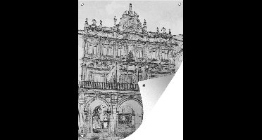 Tuin decoratie Stadhuis van de stad Cuenca. Gebouwd in 1762 - 30x40 cm - Tuindoek
