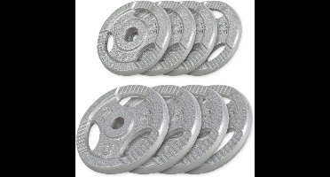 Gorilla Sports Gewichten - Set 30 kg - 4x5 + 4x2,5 kg -Gripper Gietijzer - 30 mm