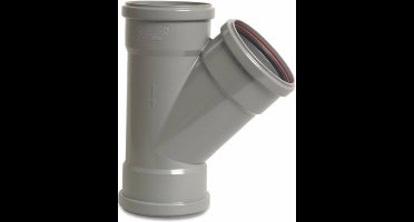 T-stuk 45° PVC-U 110 mm SN4 manchet grijs KOMO/BENOR