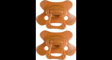 Difrax Natural Fopspeen - 12 tot 18 Maanden - Donkeroranje - 2 Stuks