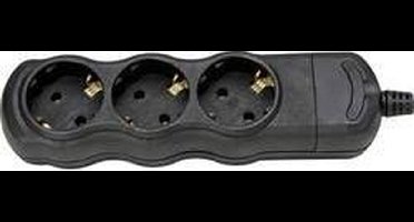 Kopp 120305001 Stekkerdoos 3-voudig Zwart Zonder stekker 1 stuk(s)