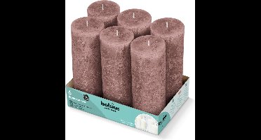 Bolsius - Rustieke Stompkaarsen 190/68 - Suede Brown - 6 stuks