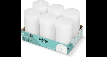 Bolsius - Rustieke Stompkaarsen 130/68 - Cloudy White - 6 stuks