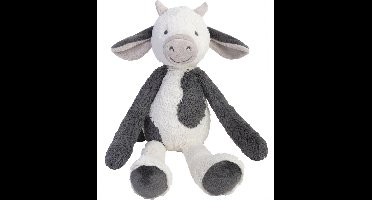 Happy Horse Koe Casper Knuffel 48cm - Wit/Grijs - Baby Knuffel