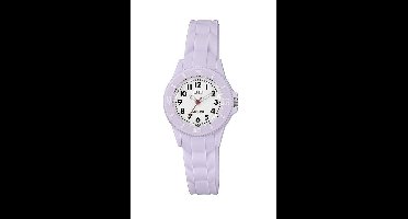 Q&Q VS66J009Y - Horloge - Sport - Analoog - Dames - Vrouwen - Kinderen - Unisex - Plastic band - Rond - Cijfers - Kunststof - LichtPaars - Wit - 10 ATM