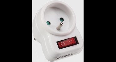 Perel Verdeelstekker met schakelaar, stopcontact met penaarde (type E), polypropyleen, gebruik binnenshuis, wit