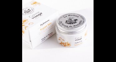 La Maison du Savon de Marseille - Gezichtscrème dag 50ml. potje (dames) - Biologische Arganolie
