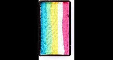 Splitcake turquoise-groen-geel-wit-roze 28gram