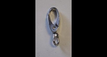 Karabiner met draaibaar oog 35 millimeter platinum