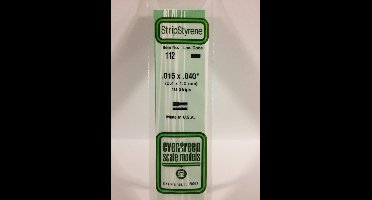 Evergreen Modelbouwdecoratie - 112 Strip 0,4mmX1,0mmX35cm - 10 stuks Styreen