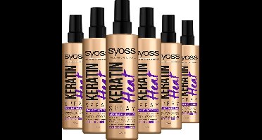 SYOSS Keratine Heatprotection Spray – Haarspray - Hittebescherming – Keratine Versterking - Langdurige Hold – Anti-Pluis - Voordeelverpakking - 6 x 200 ml