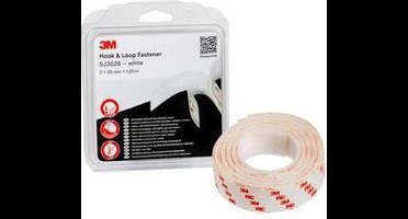 3M SJ352B Klittenband Om vast te plakken (l x b) 1.25 m x 25 mm Wit 1 stuk(s)
