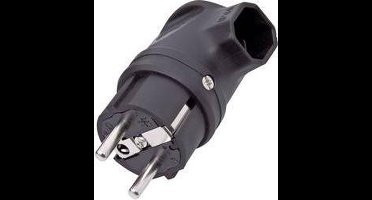 interBär 9004-004.01 Haakse stekker met randaarde Rubber 230 V Zwart IP44