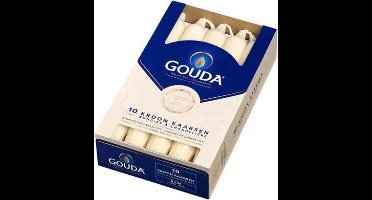 GOUDA Dinerkaars Gouda Kroonkaarsen 200/24 doos 10 ivoor ( per 3 stuks)
