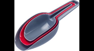 Westmark Maatcheppenset, 3 stuks, volume: 50/100/150 ml, kunststof, BPA-vrij, Trionale, antraciet/rood, 90902270