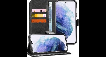 Hoesje geschikt voor Samsung Galaxy S21 Plus - Book Case Kunstleer Pasjeshouder Zwart