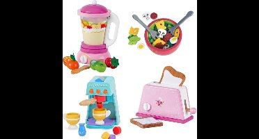 Mentari Keukenmachine set met salade kom- espresso-toaster-blender u krijgt 4 assorti geleverd.
