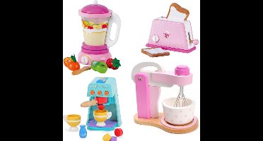Mentari Keukenmachine set met Broodrooster-espresso-mixer-en blender u krijgt 4 assorti geleverd.