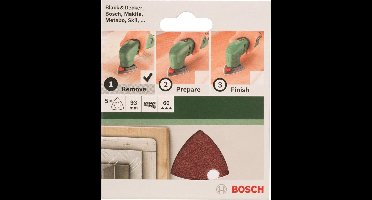 Bosch 5-delige schuurbladset voor deltaschuurmachines 93 mm - korrel 60