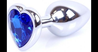 Power Escorts - Plug - Silver - Anaal - In Hartjesvorm - Donkerblauw