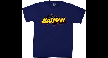 DC Comics Batman Heren Tshirt -XL- Retro Logo Blauw
