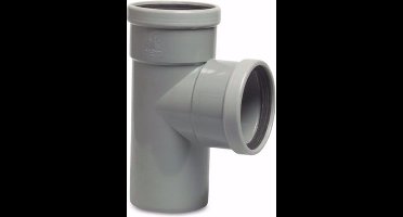 T-stuk 87° PVC-U 110 mm SN4 manchet x manchet x spie grijs KOMO/BENOR