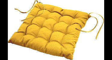 Stoelkussen-zitkussen Essentiel geel 40x40x7cm