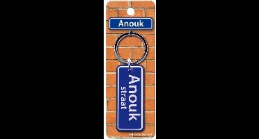 Paper Dreams Sleutelhanger Straatnaam Anouk 9 Cm Staal Blauw