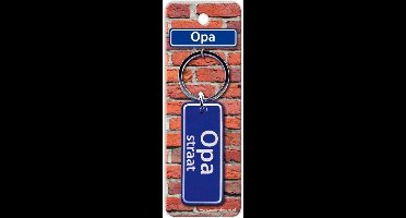 Paper Dreams Sleutelhanger Straatnaam Opa 9 Cm Staal Blauw