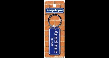 Paper Dreams Sleutelhanger Straatnaam Angelique 9 Cm Staal Blauw