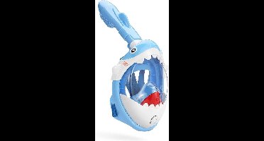 Atlantis Shark Snorkelmasker - Snorkel - Duikbril - Snorkelset - Full Face Masker - Kinderen - Blauw