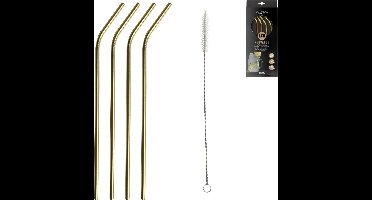 Gusta - Rietjes met borsteltje 'Levy' (Set van 4)