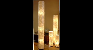 Staande lamp Handgemaakt Design Vloerlamp woonkamer Slaapkamer cilinder full shell parelmoer white capiz  200 cm