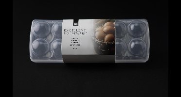 Excellent Houseware - Eierdoos kunststof - Opbergbox - Transparant 27x9cm - 12 Stuks - Eierhouder