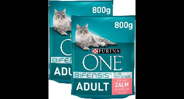 Purina One Adult Kattenvoer Zalm & Volkoren Granen Multi Pack - 2 x 800gr