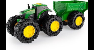Monster Treads Tractor met Aanhanger Licht & Geluid - John Deere