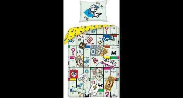 Monopoly Dekbedovertrek 140x200cm Katoen Grote Kussensloop 70x90cm