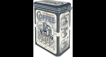 The Mobile Coffee Shop Bewaarblik, Met Beugelsluiting 11 cm 8 cm 18 cm.