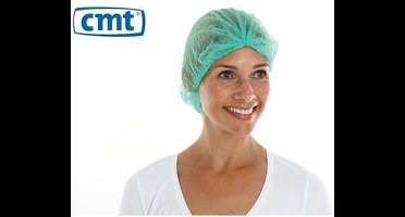 CMT pp non woven baret groen 53cm clip cap 10x100st zak - Groen / One size