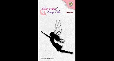 FTCS035 stempel Nellie Snellen - Clearstamp silhouette - Fairy serie - flying elf - vliegende fee