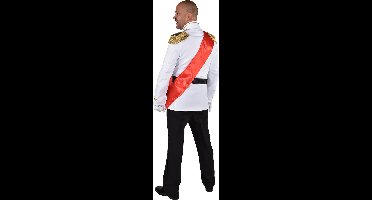 Magic Design Colbert Prince Charming Polyester Wit/rood Maat L
