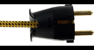 Kopp recht en haakse stekker - geaard - zwart - BE/NL