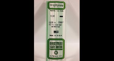 Evergreen Modelbouwdecoratie - 114 Strip 0,4mmX2,0mmX35cm - 10 stuks Styreen