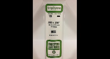Evergreen Modelbouwdecoratie - 139 Strip 0,8mmX6,4mmX35cm - 10 stuks Styreen