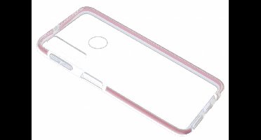 Ntech Hoesje Geschikt voor Huawei P Smart+ 2019 Roze &Transparant Anti Shock Back hoesje
