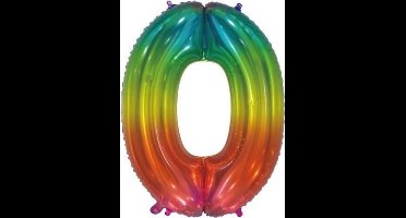 Wefiesta Folieballon Nummer 0 66 Centimeter Regenboog