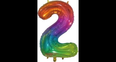 Wefiesta Folieballon Nummer 2 66 Centimeter Regenboog