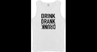 Witte Tanktop met “ Drink. Drank, Drunk “ print Zwart  Size XXXXL