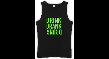 Zwarte Tanktop met “ Drink. Drank, Drunk “ print Groen  Size S